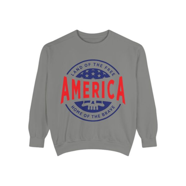 10688072362665710172_2048.jpeg USA Pride Garment-Dyed Sweatshirt - Cozy Unisex Patriotic Apparel
