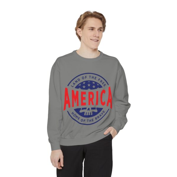 15307548000535795309_2048.jpeg USA Pride Garment-Dyed Sweatshirt - Cozy Unisex Patriotic Apparel