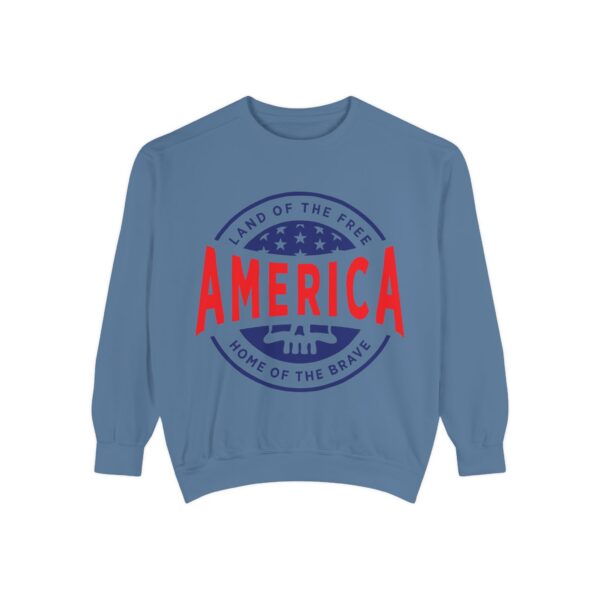 17967093189957932231_2048.jpeg USA Pride Garment-Dyed Sweatshirt - Cozy Unisex Patriotic Apparel