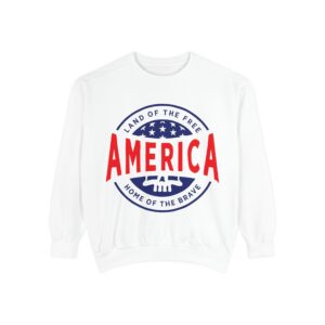 1935606875293432554_2048.jpeg USA Pride Garment-Dyed Sweatshirt - Cozy Unisex Patriotic Apparel