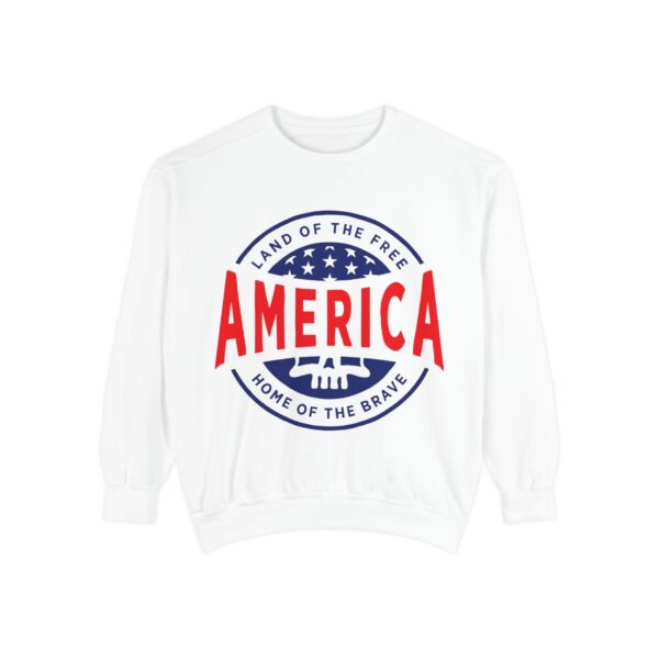 1935606875293432554_2048.jpeg USA Pride Garment-Dyed Sweatshirt - Cozy Unisex Patriotic Apparel