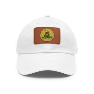 Gadsden Flag Leather Patch Dad Hat - Men's Casual Cap for Outdoors
